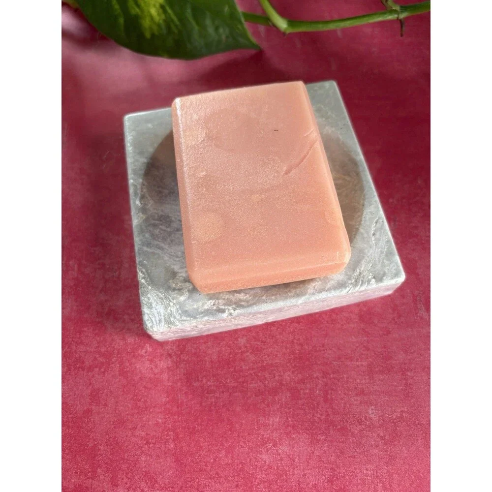 Handmade Soap Dish Cement Soap Holder Square Bathroom Kitchen White Marble